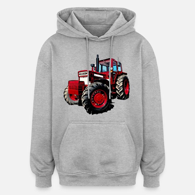 V BM 814 Turbo Tracteur - Sweat à capuche oversize unisexe - gris chiné