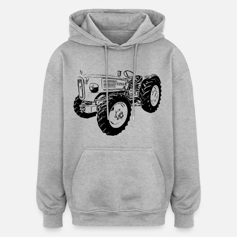Ackerdiesel Allrad Traktor 4N2 - Oversized Unisex Hoodie - Grau meliert