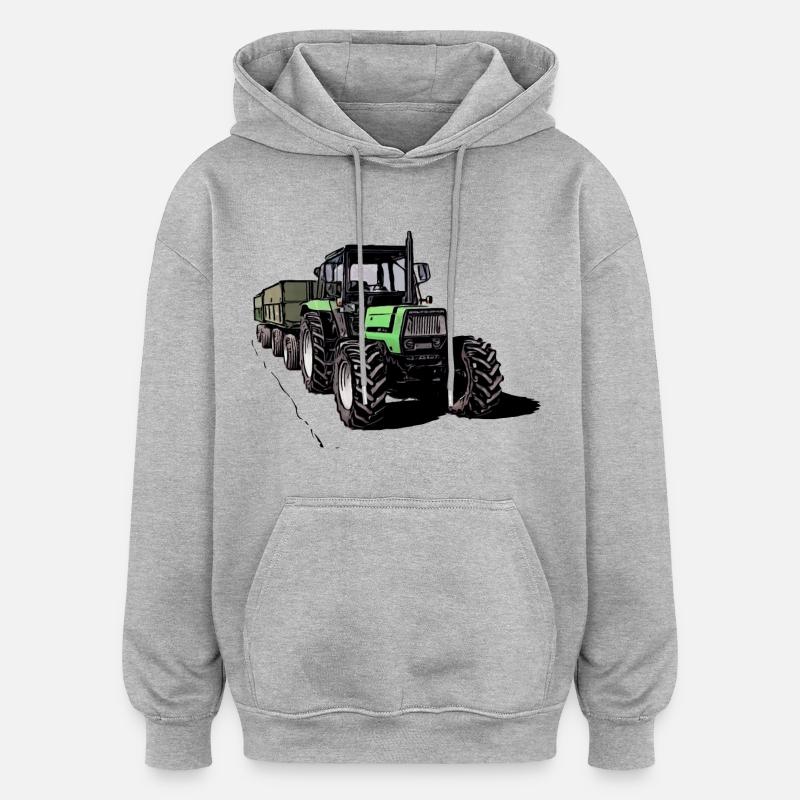 Deutz 4.31 Traktor mit Anhänger - Oversized Unisex Hoodie - Grau meliert