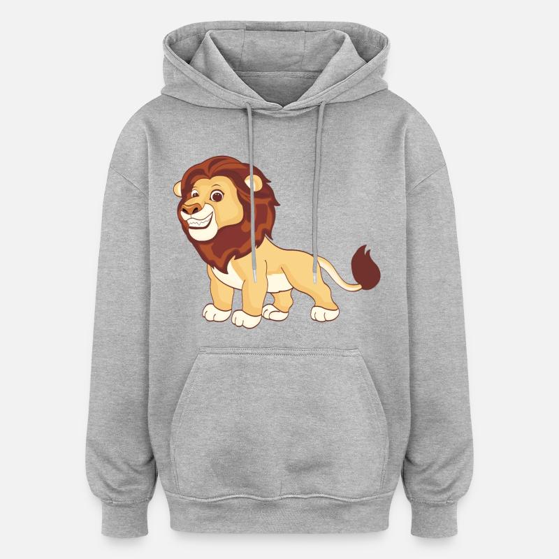 Ein prächtiger Löwe - Oversized Unisex Hoodie - Grau meliert