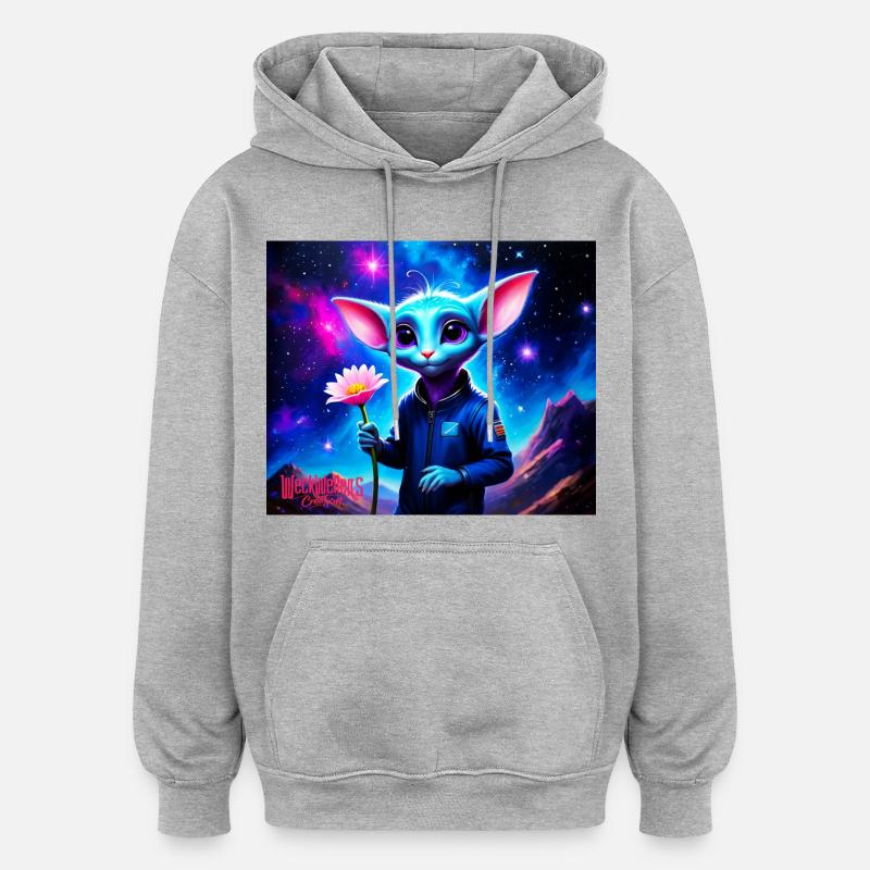 Souris bancale - Sweat à capuche oversize unisexe - gris chiné