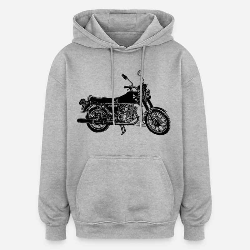 MZ ETZ 250 - Sweat à capuche oversize unisexe - gris chiné