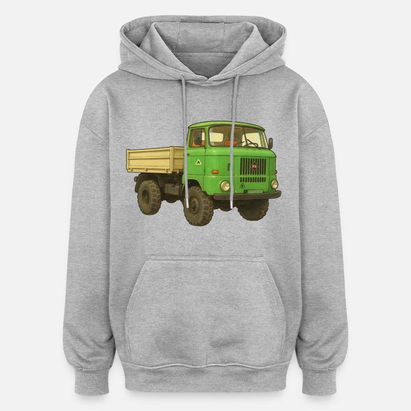 Camion W50 GDR - Sweat à capuche oversize unisexe - gris chiné