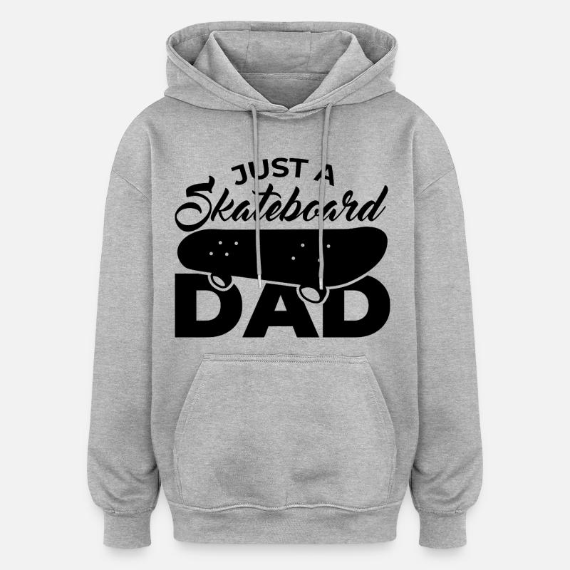 Skateboard papa - Sweat à capuche oversize unisexe - gris chiné