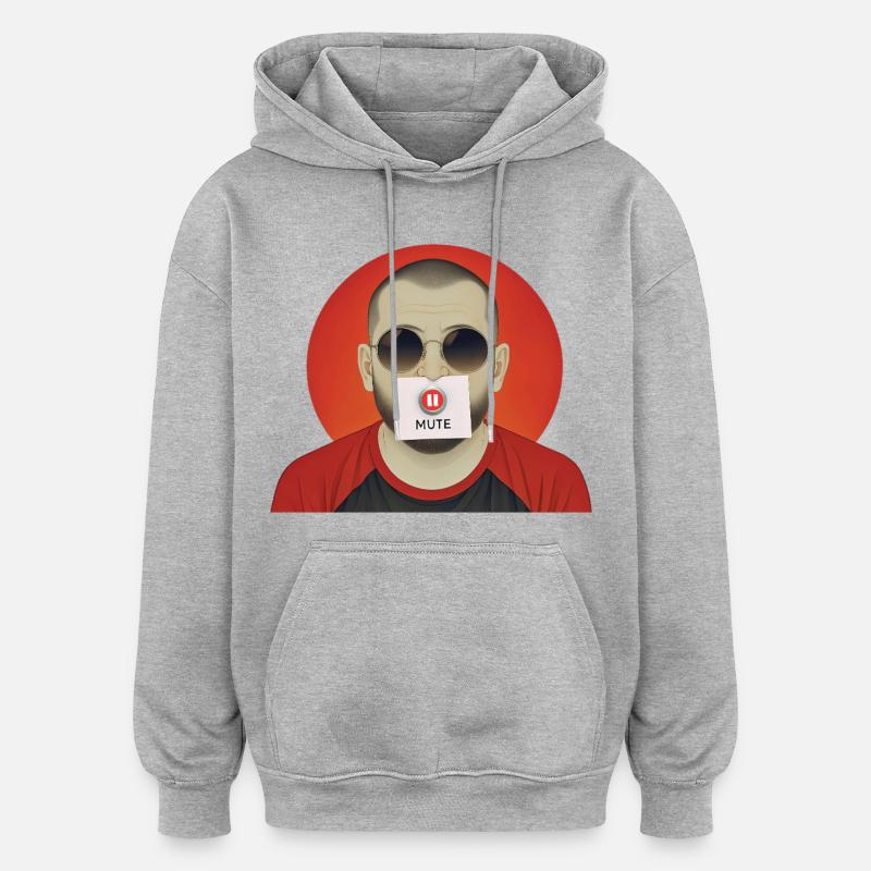 MUTE MAN - nice people - Sweat à capuche oversize unisexe - gris chiné