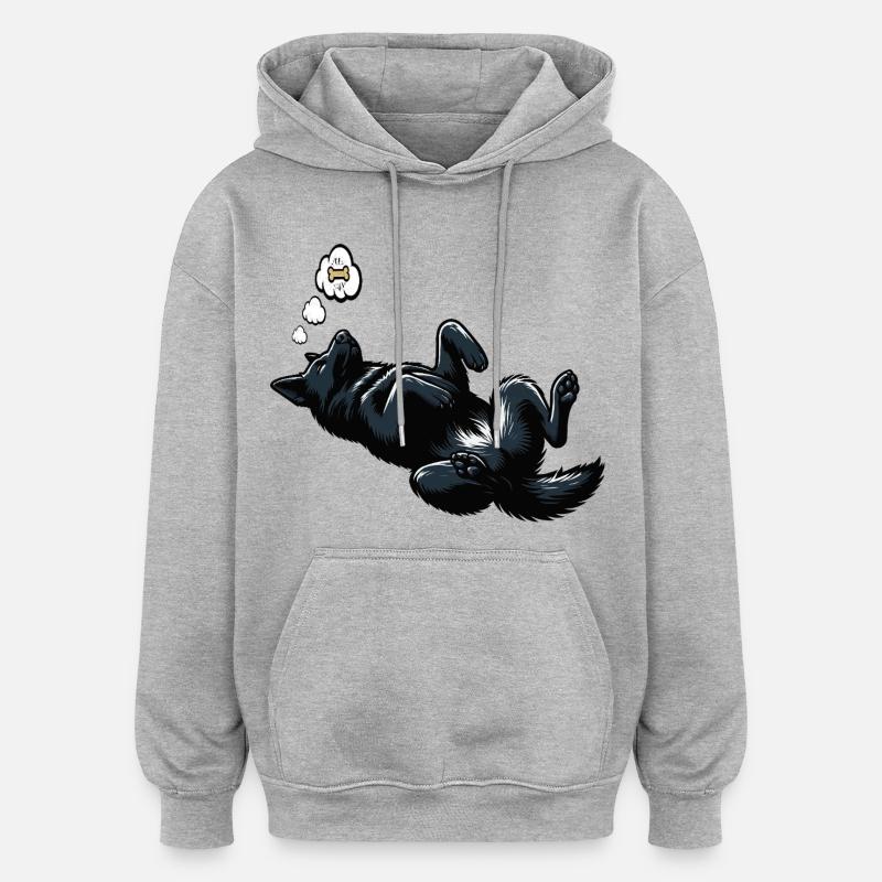 Black German Shepherd German Shepherd Owner - Oversized Unisex Hoodie - heather grey