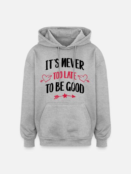 funny saying - Oversized Unisex Hoodie - heather grey