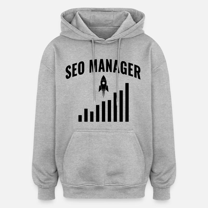 Responsable SEO – Conception de la croissance et de la performance - Sweat à capuche oversize unisexe - gris chiné