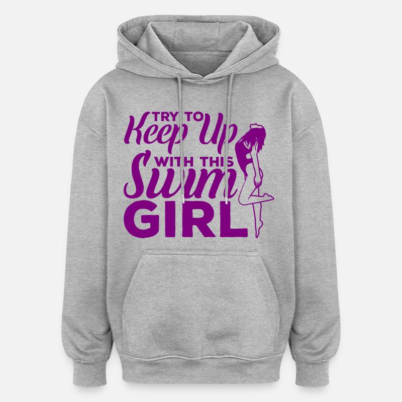 Nageuses filles - Sweat à capuche oversize unisexe - gris chiné