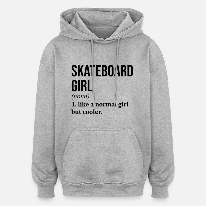 skateboard - Sweat à capuche oversize unisexe - gris chiné