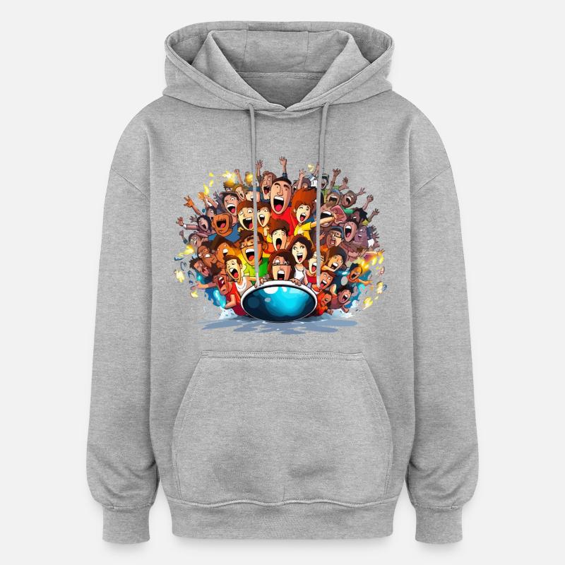 Acclamations sur le bateau - Sweat à capuche oversize unisexe - gris chiné