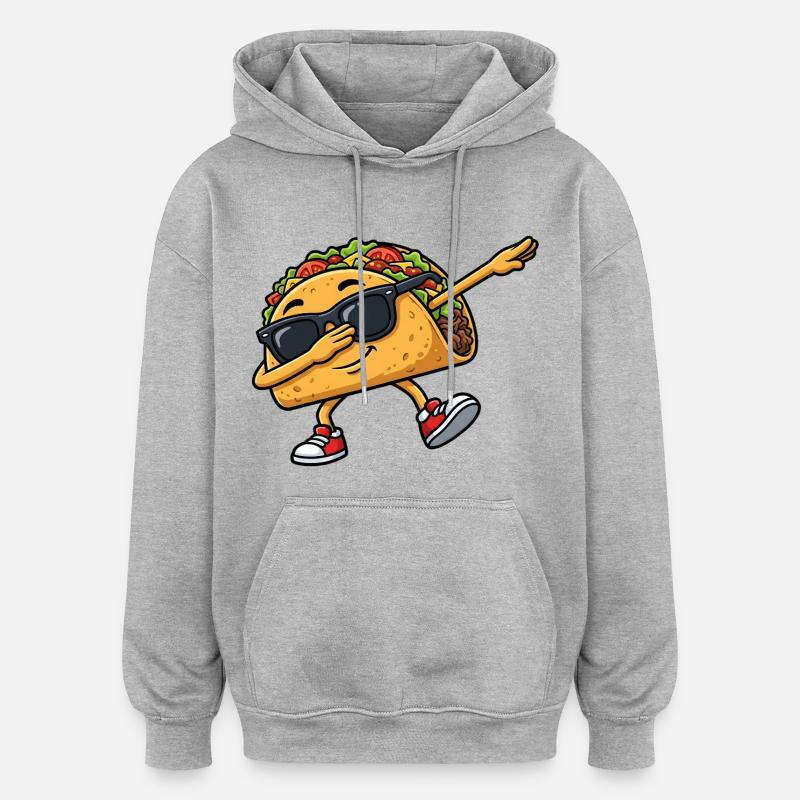 Taco à tamponner - Sweat à capuche oversize unisexe - gris chiné