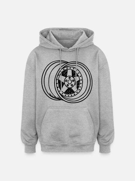 Felge - Oversized Unisex Hoodie - Grau meliert