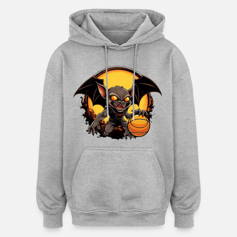 Batte de basket-ball - Sweat à capuche oversize unisexe - gris chiné