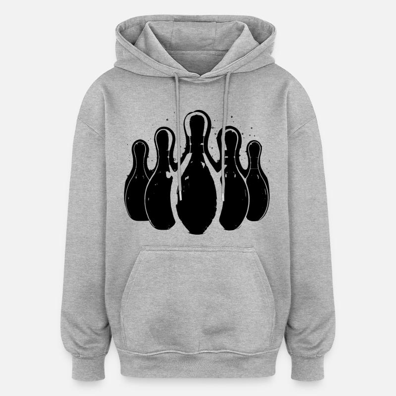 Graphismes de bowling - Sweat à capuche oversize unisexe - gris chiné