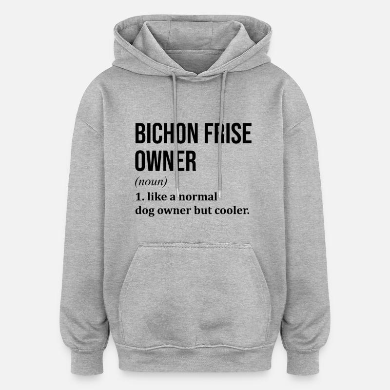 Bichon frisé - Sweat à capuche oversize unisexe - gris chiné