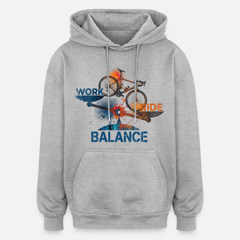 Travail - Attraction - Équilibre - Sweat à capuche oversize unisexe - gris chiné