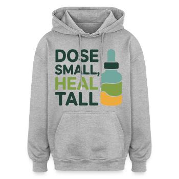 Homeopathy Dose Small Heal Tall Professional  - Oversized Unisex Hoodie - heather grey - Front - Noah (186cm)