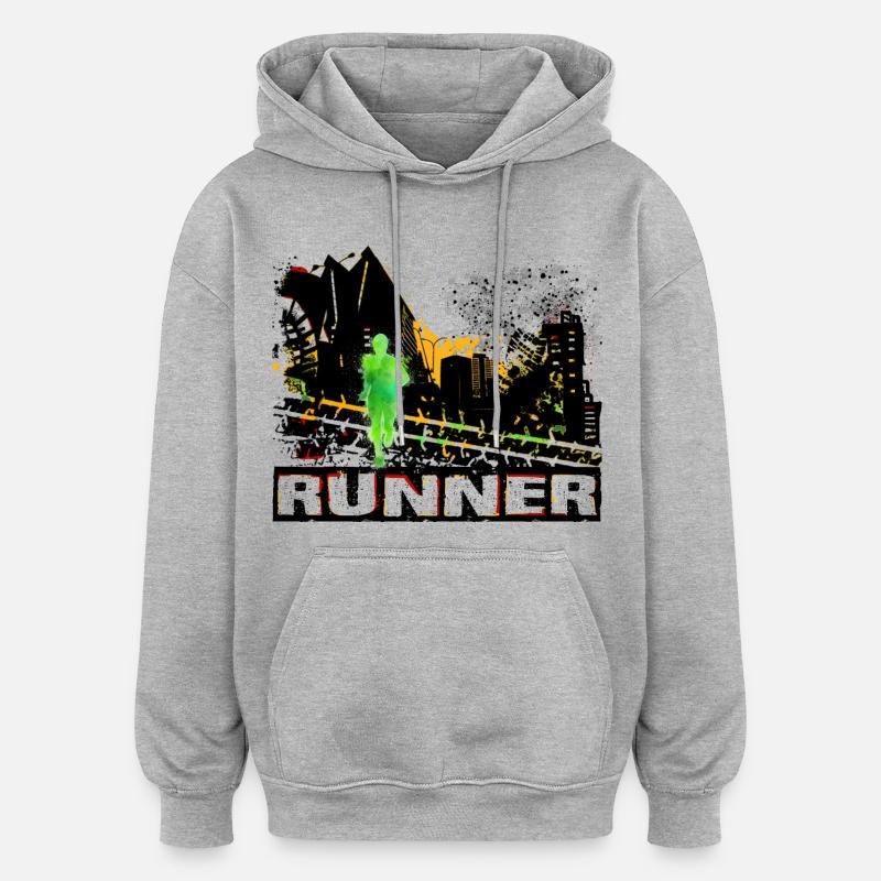 Runner - Oversized Unisex Hoodie - heather grey