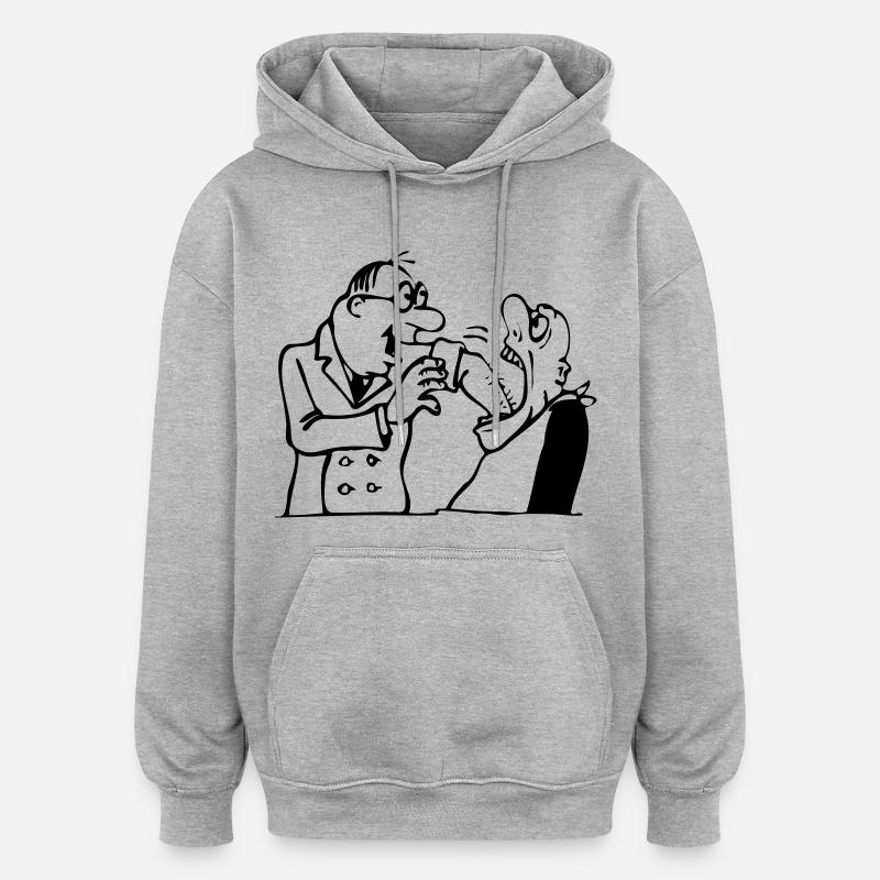 Dentiste - Sweat à capuche oversize unisexe - gris chiné