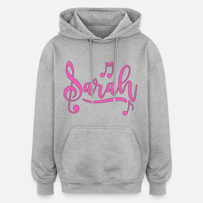 Sarah - Sweat à capuche oversize unisexe - gris chiné