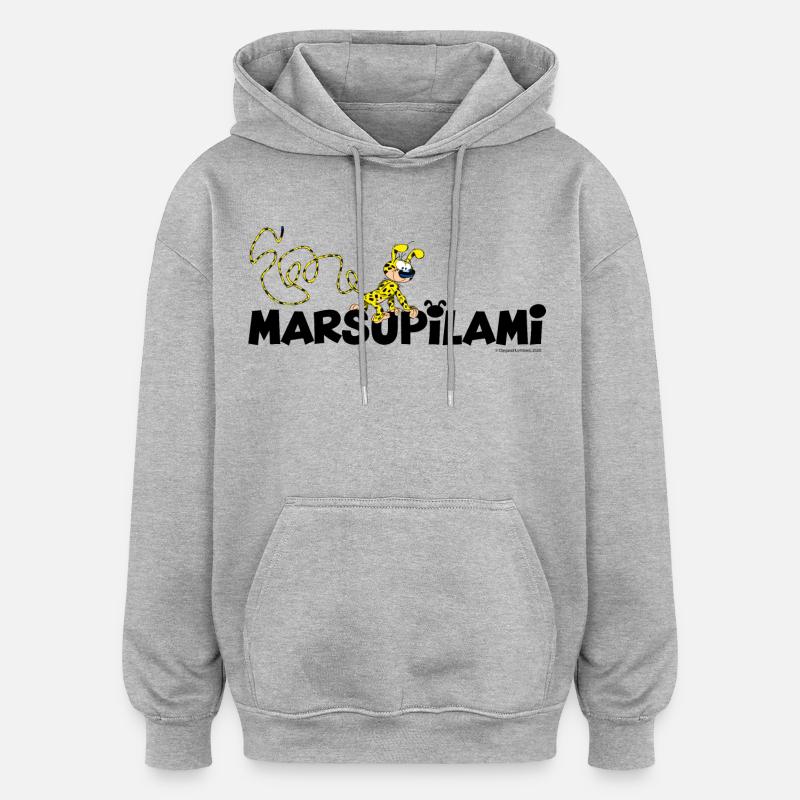 Logo du marsupilami - Sweat à capuche oversize unisexe - gris chiné