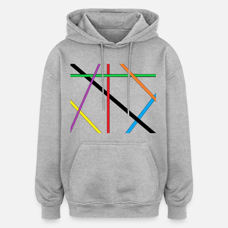 Bandes - Sweat à capuche oversize unisexe - gris chiné