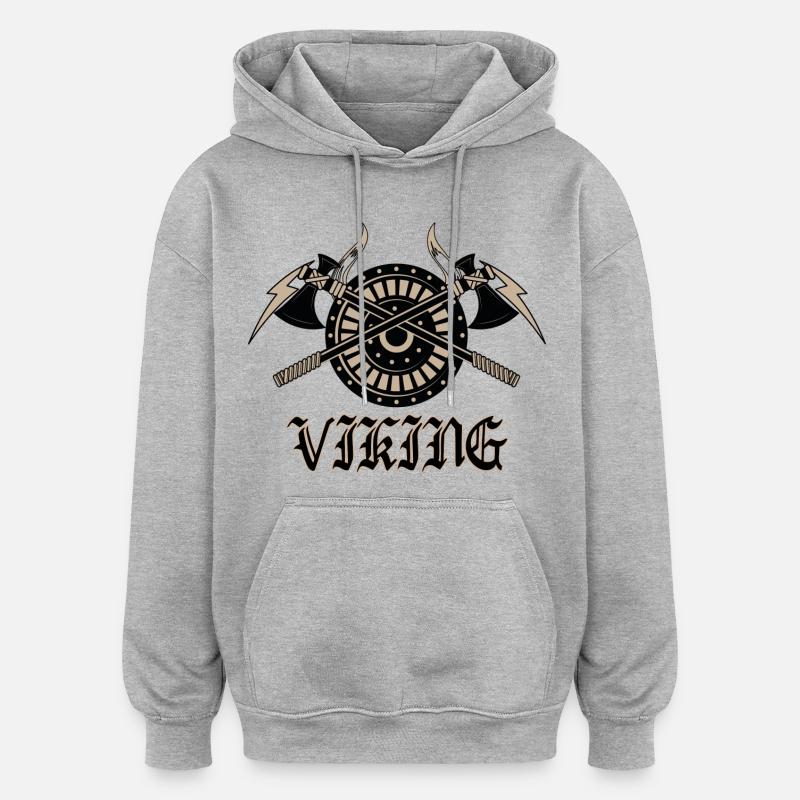 Vikings - Sweat à capuche oversize unisexe - gris chiné