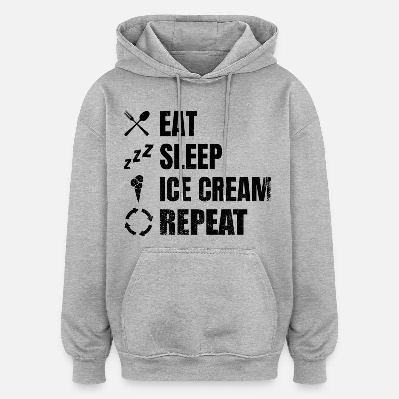 Amateurs de crème glacée - Sweat à capuche oversize unisexe - gris chiné