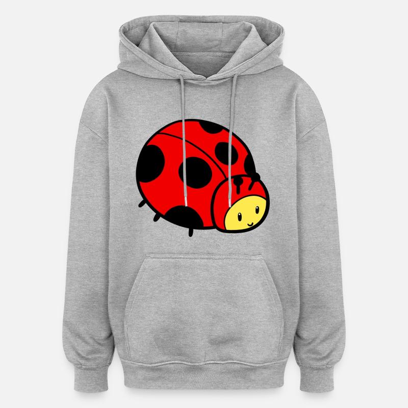 Junger Marienkäfer - Oversized Unisex Hoodie - Grau meliert