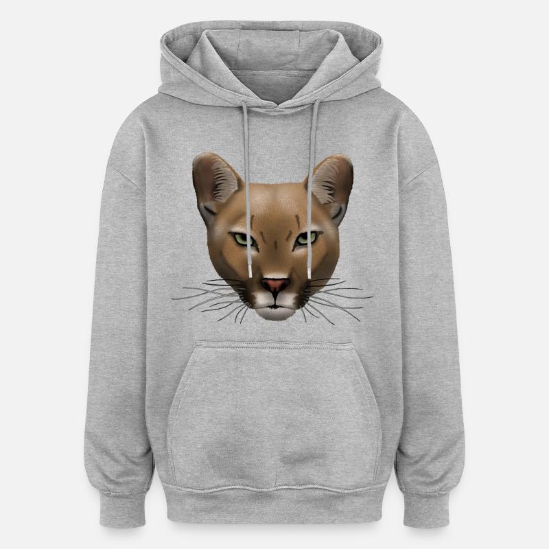 Cougar R6Z - Sweat à capuche oversize unisexe - gris chiné