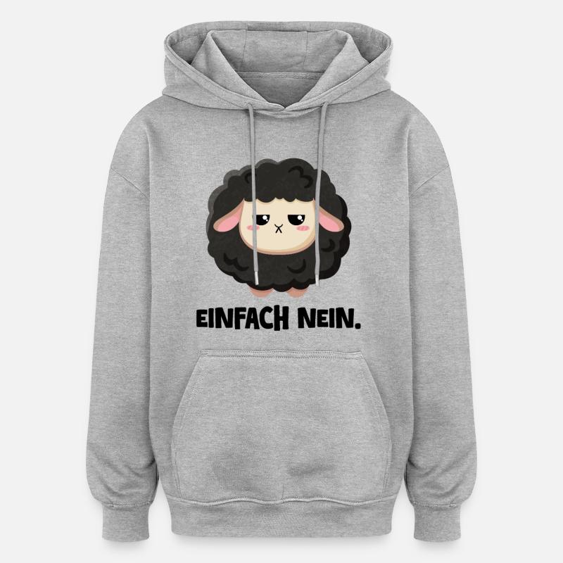 Grumpy Schaf Einfach nein - Oversized Unisex Hoodie - Grau meliert