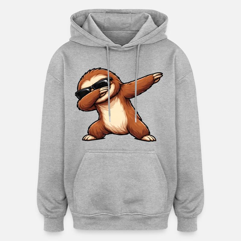 Dabbing af dovenskab - Oversize unisex hoodie - grå meleret