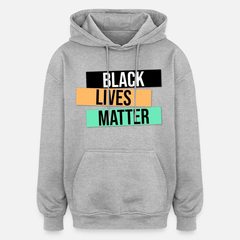BLM Design Gift - Oversized Unisex Hoodie - heather grey