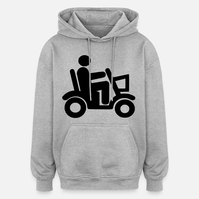Elektromobil, Rollstuhl, Rolle, Behinderte # - Oversized Unisex Hoodie - Grau meliert
