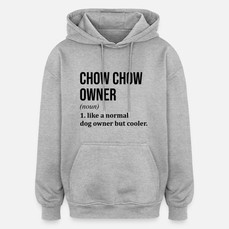 Chow Chow - Sweat à capuche oversize unisexe - gris chiné