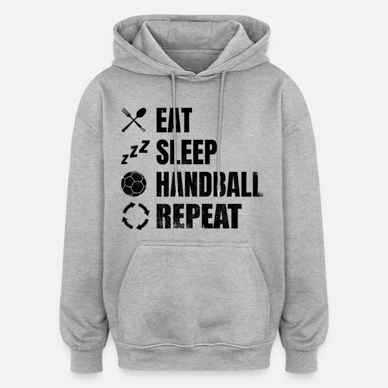 Handball Routine - Sweat à capuche oversize unisexe - gris chiné