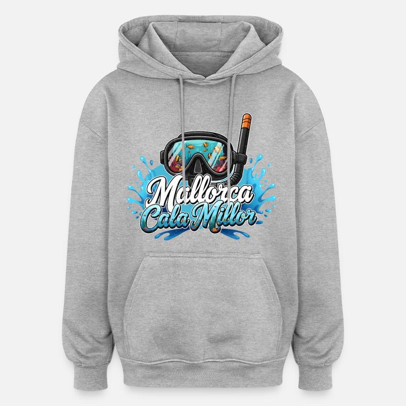 Plongée de rêve Cala Millor - Sweat à capuche oversize unisexe - gris chiné