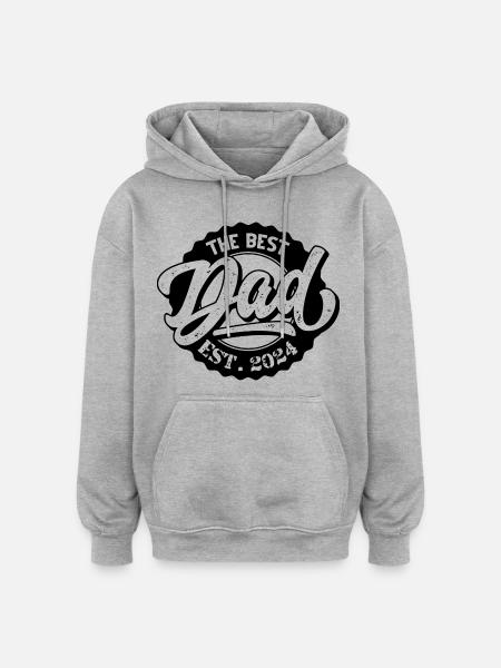 The Best Dad EST 2024 - Oversized Unisex Hoodie - heather grey