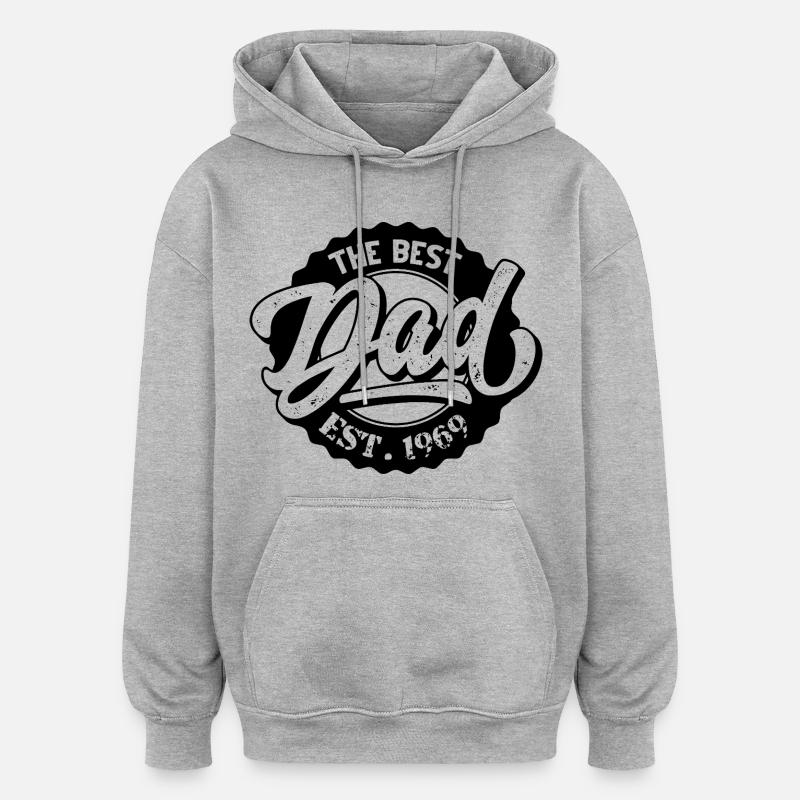Le Meilleur Papa EST 1969 - Sweat à capuche oversize unisexe - gris chiné