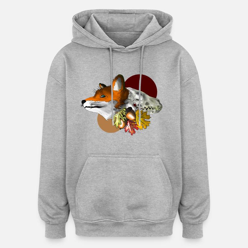 automne Foxey - Sweat à capuche oversize unisexe - gris chiné