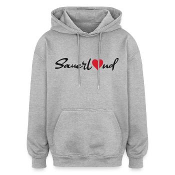 Autocollant Sauerland - Sweat à capuche oversize unisexe - gris chiné - Devant - Noah (186cm)