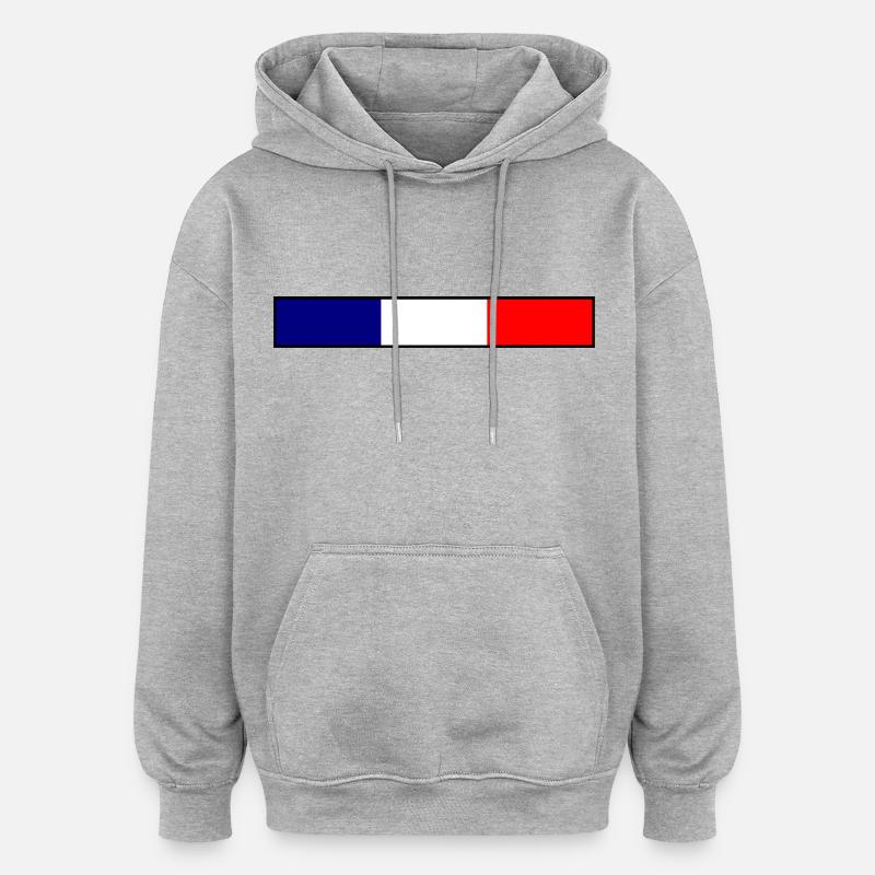 France - Sweat à capuche oversize unisexe - gris chiné
