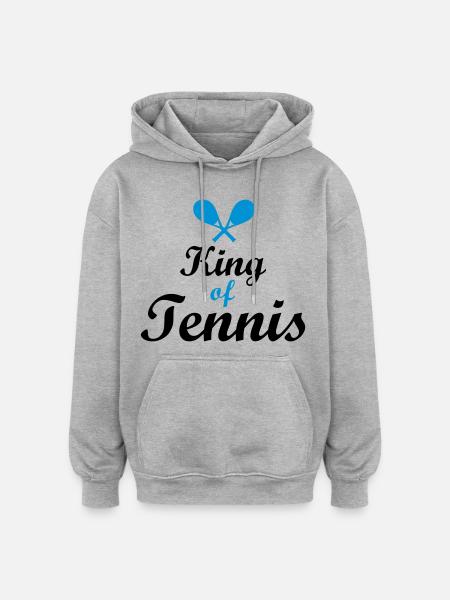 tennis - Sweat à capuche oversize unisexe - gris chiné