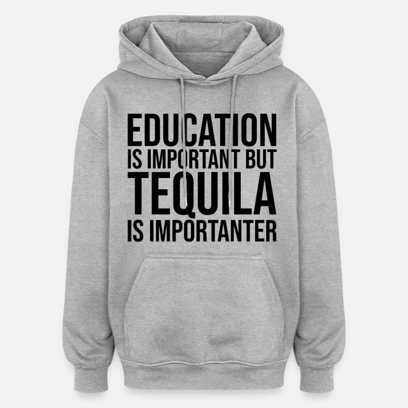 Téquila - Sweat à capuche oversize unisexe - gris chiné