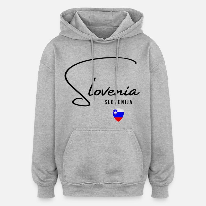 Slovenian Pride, drapeau de la Slovénie - Sweat à capuche oversize unisexe - gris chiné