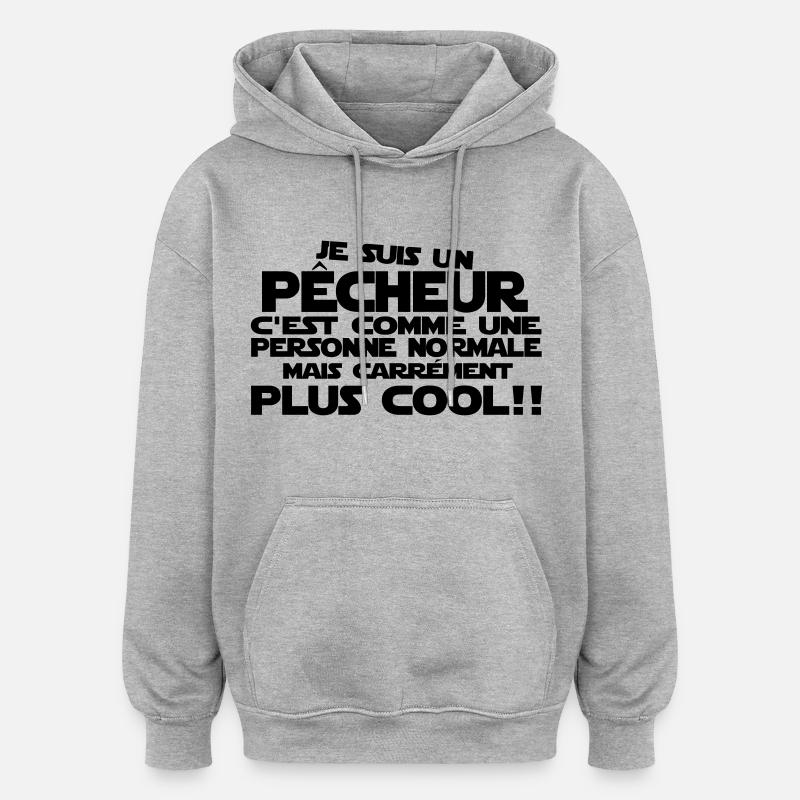 un pecheur - Sweat à capuche oversize unisexe - gris chiné