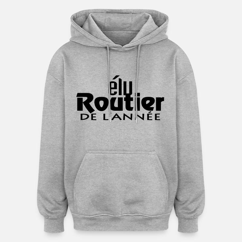 Routier de l'annee (2c,1c) - Sweat à capuche oversize unisexe - gris chiné