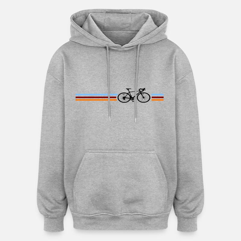Vélo cyclisme cyclisme - Sweat à capuche oversize unisexe - gris chiné