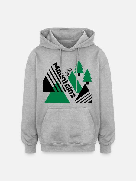 Mountain Bike Mountains - Oversized Unisex Hoodie - heather grey